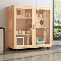 Cat Cage Household Super Large Free Space CatsHouse Cat Cat Cat House Three Stories Deluxe Solid Wooden Cat House