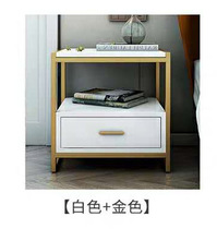 Nordic Wrought iron bedside table small cabinet Simple mini locker Solid wood sofa small side cabinet Storage cabinet Bucket cabinet