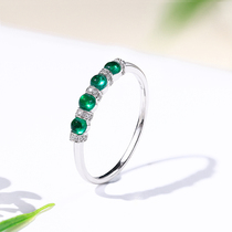 Mousse jewelery II shop 18K gold inlaid with natural panjel Hill Zum mother green ring diamond green gem ring