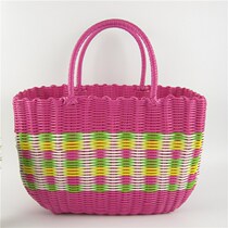 Hand Woven Basket Rattan woven material Vegetable Basket Hand Carrying Bag Multifunction Bath Basket Bathroom Bath to contain picnic