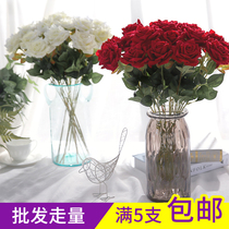 A rose simulation single anti-real flower plastic flower fake flower living room decoration single small jewelry