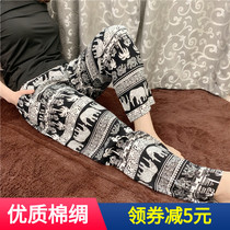 Lady Chunxia Mianlin Long pants Home pants Home pants Pants Full Pure Cotton Artificial Cotton Cotton Silk Big Code Mosquito-Proof Pants Sleeping Pants