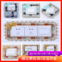 Eurostyle fabric switch sleeve wall sticker modern minimalist protective lace embroidered solid wall applique with luxurious and creative decoration applique