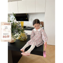 Red bean mother childrens clothing girls autumn pastoral style floral dress autumn a-line skirt girl baby childrens skirt