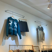 Clothing store display rack wall-mounted clothing pole single pole clothing shelf nailed to the wall hanger display rack