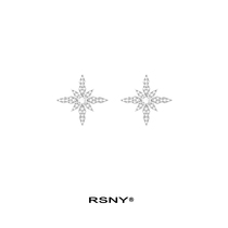  (New product)RSNY snowflake earrings female sterling silver small and simple French net red temperament niche design earrings