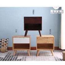 All solid wood Nordic bedside table full oak cabinet simple modern storage locker wood color bedroom