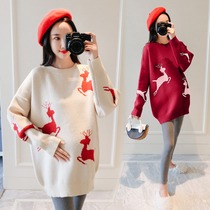 Pregnancy Woman Dress Foreign Air Suit Fashion style Dress Spring style sweater with long early autumn and winter outgoing blouses thickened