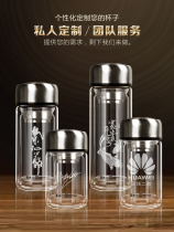Portable double glazed glass cup Mini small capacity water cup small small number tea cup 200ml lettering custom Inlogo