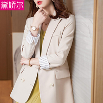 Small blazer womens 2021 autumn new fashion temperament Joker top design sense niche professional womens suits