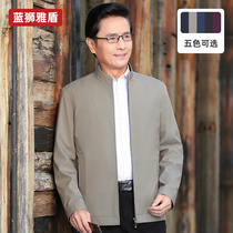 Spring middle-aged mens jackets Spring and autumn casual middle-aged mens shirts thin 50-year-old father spring coat