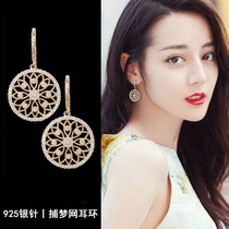 Circle sterling silver earrings Korean version of long earrings female temperament personality earrings Korea 2021 New Tide Net red earrings