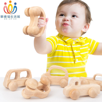 Waldorf Life Hall infant solid wooden trolley learning to climb grasp building blocks 0-3 years old log toy car