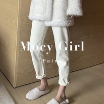 sandro asw2021 winter New Korean version of high waist Joker loose and velvet straight pants Haren pants