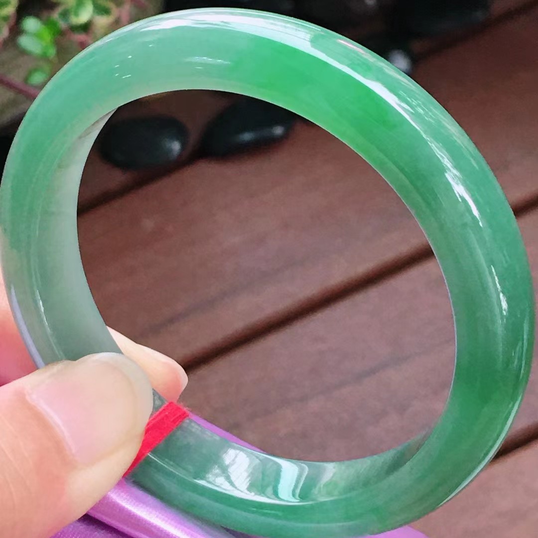 Myanmar's A goods emerald ice seed Green Round Bar Positive Circle Your Princess Bracelet Blue Water Snowflake Cotton Inky Spring Color Violet