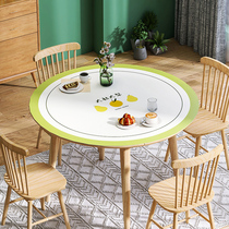 Round table cloth light extravagant garden wind waterproof and anti-wash pvc table cushion for home small round table tea table cushion anti-scalding table cloth