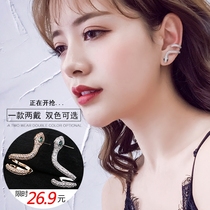 Earrings female sterling silver personality hipster snake-shaped ear clip earrings integrated 2021 New Tide advanced earrings
