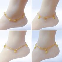 Zhou Dafu Huanmei 999 Gold Transfer Pearl Foot Chain Woman Personality 24K Gold Ornament 999 Never Drop color 18K to send girlfriend
