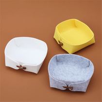 Japanese foldable felt storage household sundries storage bag storage basket Sundries desktop storage box