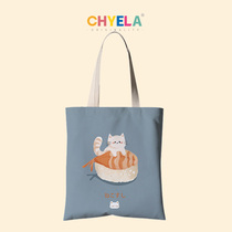 Original cute kitty custom sails cloth bag sushi canvas bag woman single shoulder handbag eco-friendly school bag for school AC34