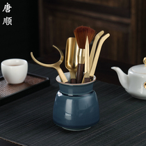 Ceramic Tea Road Six Gentleman Accessories Tea Clip Tea Needle Home Kung Fu Tea Tea Tool Suit Combined Tea Art Pendulum