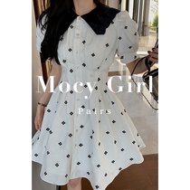 Sandro asw wave dot dress women's summer 2022 new Korean sweet temperament gentle waist slim skirt