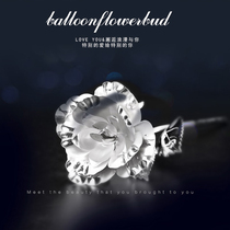 Creative rose pure foot silver 24k rose bouquet Christmas gift for wife girlfriend birthday ornaments Tanabata