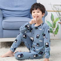 Childrens autumn clothes autumn pants suit 2022 new boys girls pure cotton underwear CUHK children full cotton pyjamas home clothes