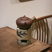 Xiyuanju hand-painted Kangxi landscape blast stove group cooling stove side to the emergency beard pot teapot Chaoshan kung fu tea set tea cooker