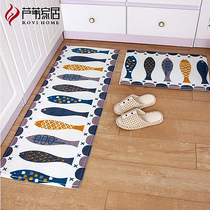 Reed foyer floor mat entrance door mat home kitchen bathroom bedroom bedside mat absorbent foot mat non-slip mat