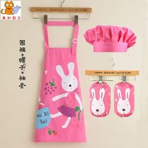 Childrens apron Primary School students wash dishes kindergarten 8-year-old calligraphy fashion pottery children Middle and big children with sleeves