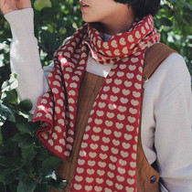 DOUILUS Zhou Xiaodou original love pattern knitted scarf nostalgic warm couple year full of flavor