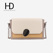  HEANEDUCK brand-name bag 2021 new fashion leather small square bag contrast texture messenger womens bag all-match