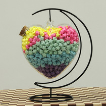 Star origami glass bottle lucky star luminous gift finished Large bottle wishing heart-shaped empty bottle exquisite diy