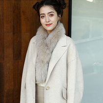 360 ° cylindrical double-sided fox fur scarf female winter Korean fur scarf long wool collar real hair