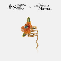 shes British Museum Butterfly Dream exotic original retro flower snake leaf single earring ear bone clip female