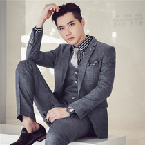 Spring work suit suit suit suit men Korean version of slim business professional dress groom groom wedding suit jacket