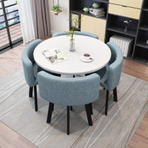  Simple Nordic negotiation table and chair combination Small apartment dining table Sales office Reception table and chair seating area Leisure small round table