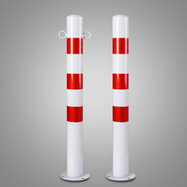 Red and white crossing mark steel tube reflective column steel tube warning column isolation pile galvanized pipe column anti-collision column isolation