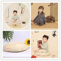 Childrens photography props creative retro props photo studio Chinese style props baby photo props mat straw mat straw mat