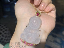Qincuiyuan Real Photograph Myanmar Natural Jade A Ice Type Big Baby Buddha Sitting Buddha Pendant Pendant New HOT