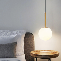 Simple bedroom bedside ceiling lamp light luxury personality restaurant bar glass ball single head chandelier