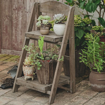 New Pint American Countryside Flower Racks Embalming Wood Flower Shop Display Rack Name accommodation Wooden Multilayer Floor Shelve J1