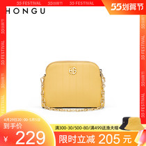 Red Valley Womens Bag 2021 New Fashion Head Layer Bull Leather Chain Slanted Satchel Individuality Shell Bag Single Shoulder Bag Woman 4106