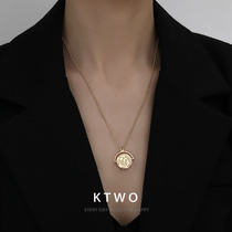 European American fan fashion temperament light luxury kgold color simple niche long necklace female ins tide Net Red cold wind choker
