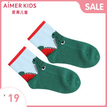 Adoring children male and female children cartoon crocodile print Spring and autumn Winter Christmas Day cotton socks AK3942464