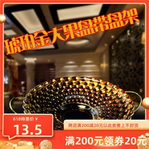 Crystal Glass Fruit Pan Large Number Bar Nightfield Parquet Nordic Home Tray Tea Cup Tray Stainless Steel Fruit Tray Shelf