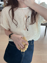 TMH STUDIO PEARL BERMOTHER SNOWSPUN SHORT SLEEVE SHIRT WOMAN SUMMER SLIM FIT Folds Shirt Foam Cuff