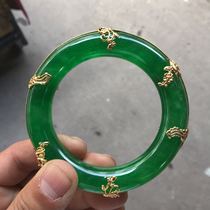 Antique miscellaneous antiques collection old items old goods ice Jade Jade gold silver gilt round bar ladies Bracelet