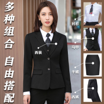 Suit suit set female college student interview professional business dress black suit jacket teacher overalls autumn and winter